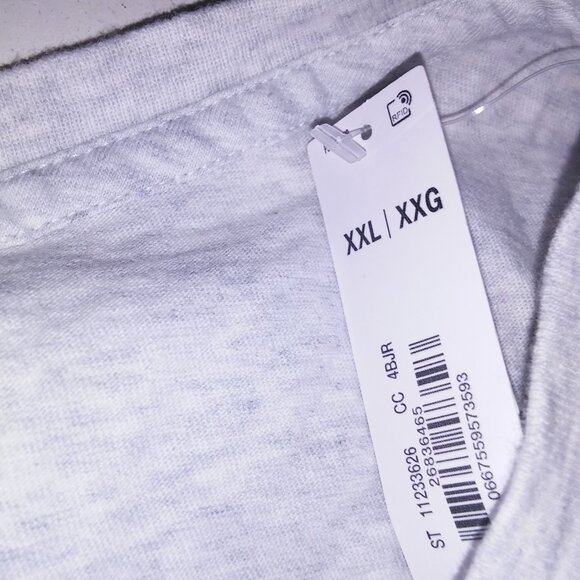 Victoria Secret PINK T Shirt VS Tee Gray Marl Green Logo Crew Neck Short Sleeve - Picture 11 of 11